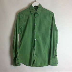 1MX Men's Long Sleeve Shirt Small 14-14 1/2 Green